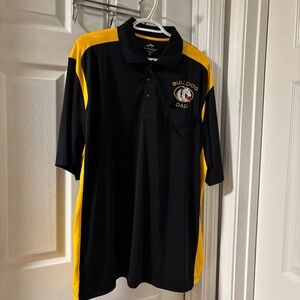 Men Black and Yellow Bulldog Dad Polo Shirt size XL